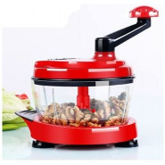 1.5L Manual Food Processor Meat Grinder Vegetable Chopper Shredder Cutter, Red