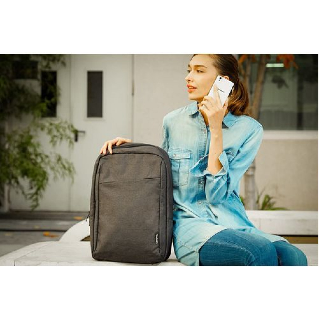 Lenovo Laptop Backpack B210, 15.6-Inch Laptop and Tablet, Durable, Water-Repellent, Lightweight, Clean Design, Sleek for Travel, Business Casual or College, for Men or Women - Black