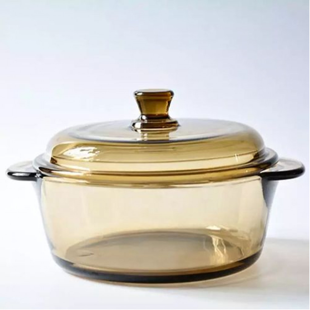 1L Soup Mixing Baking Serving Glass Casserole Dish For Mircowave, Brown