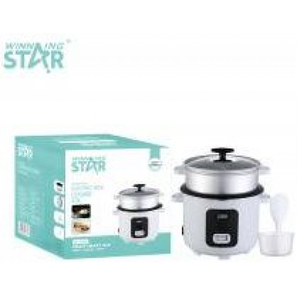 Winningstar 2.2L Rice Cooker With Steamer And Heavy Duty Heat Plate-White