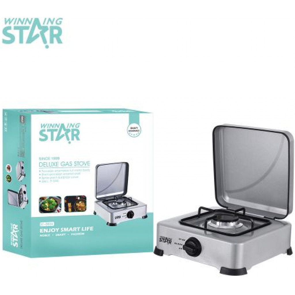 Winningstar Single Burner Gas Stove Cooker Plate With Automatic Ignition -Grey