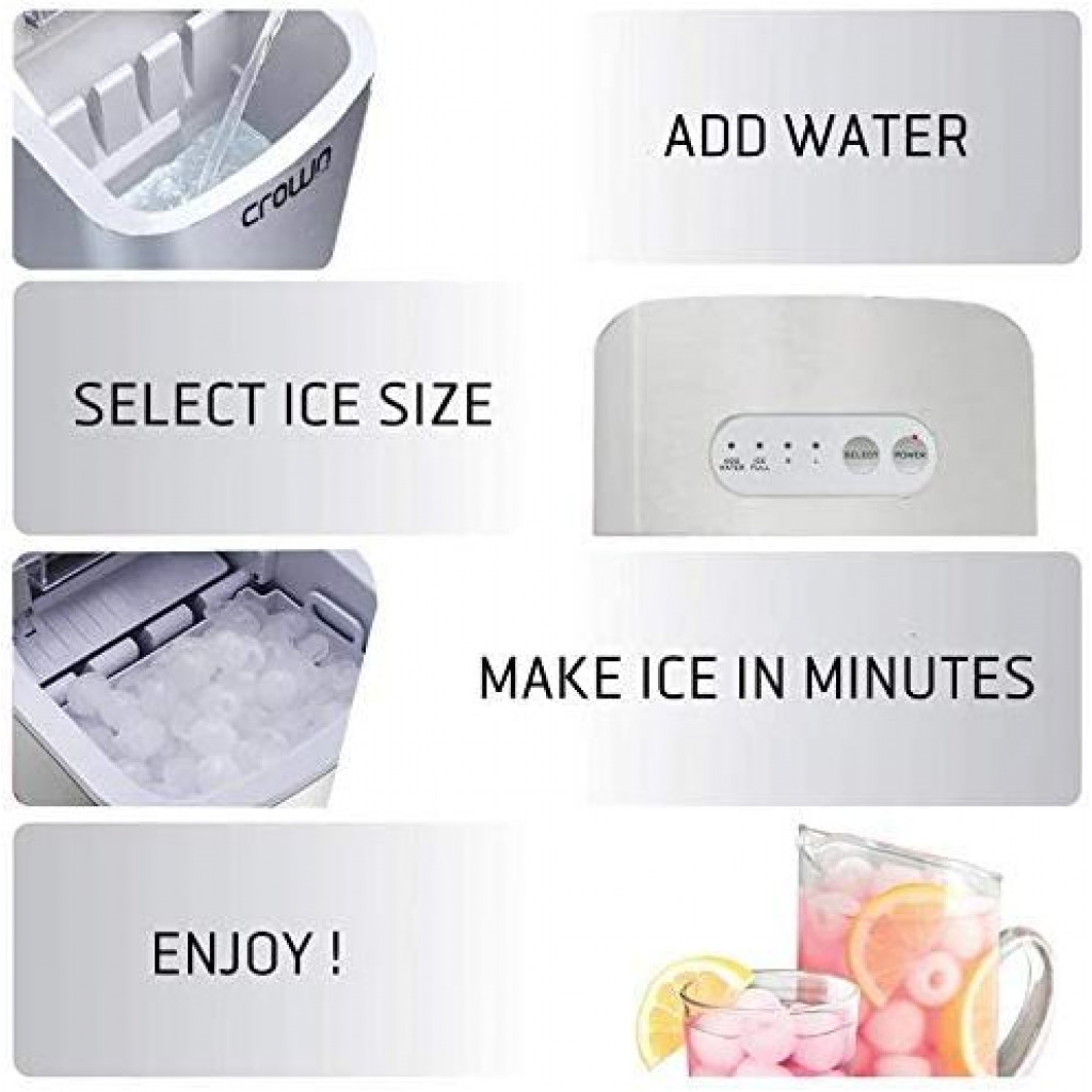 Crown Instant Ice Cube Maker, Silver