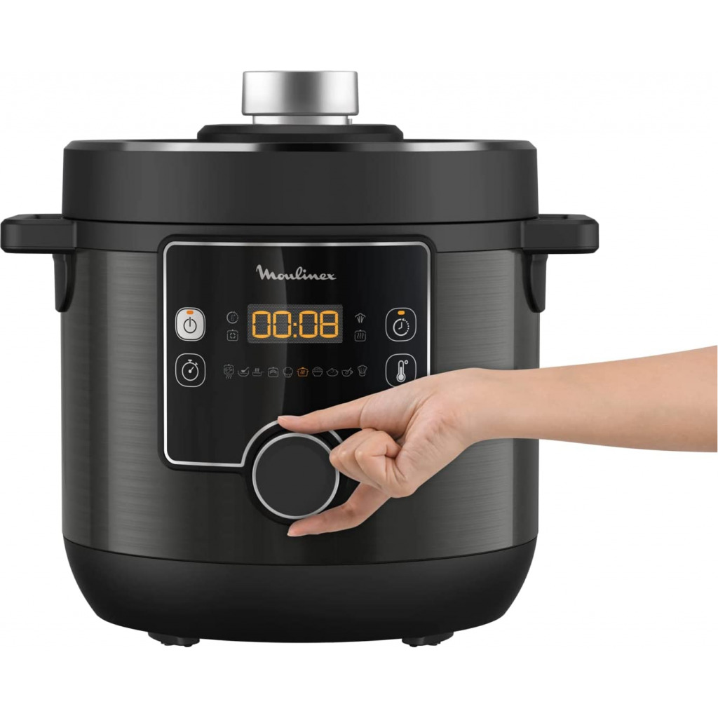 Moulinex Turbo Cuisine Electrical Pressure Cooker/Rice Cooker, 7.5 Litre, 1200 Watts, Black, CE777827 Multicooker