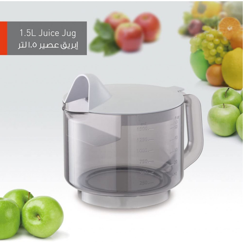 Panasonic Wide Tube 800W Juicer, 1.5L Juice Cup 2.0L Large Capacity Pulp Container, MJSJ01 - White