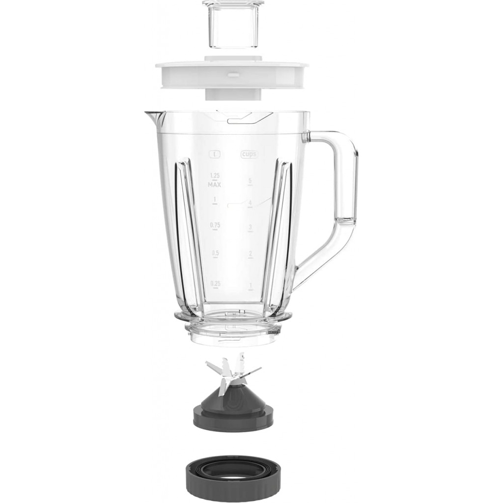 Moulinex Blendforce 2 In 1, Blender With Juicer Jar, 600 Watts, White / Black / Clear, Plastic, Lm42Q127