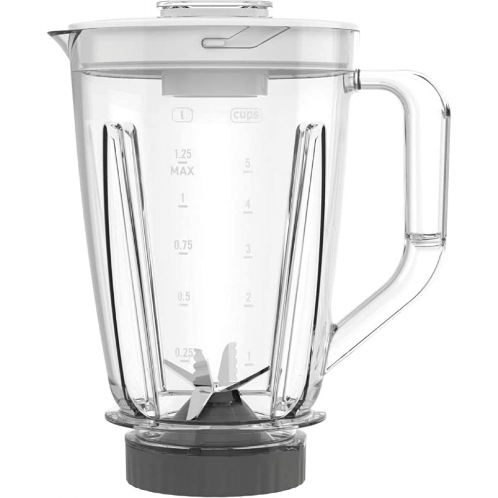 Moulinex Blendforce 2 In 1, Blender With Juicer Jar, 600 Watts, White / Black / Clear, Plastic, Lm42Q127