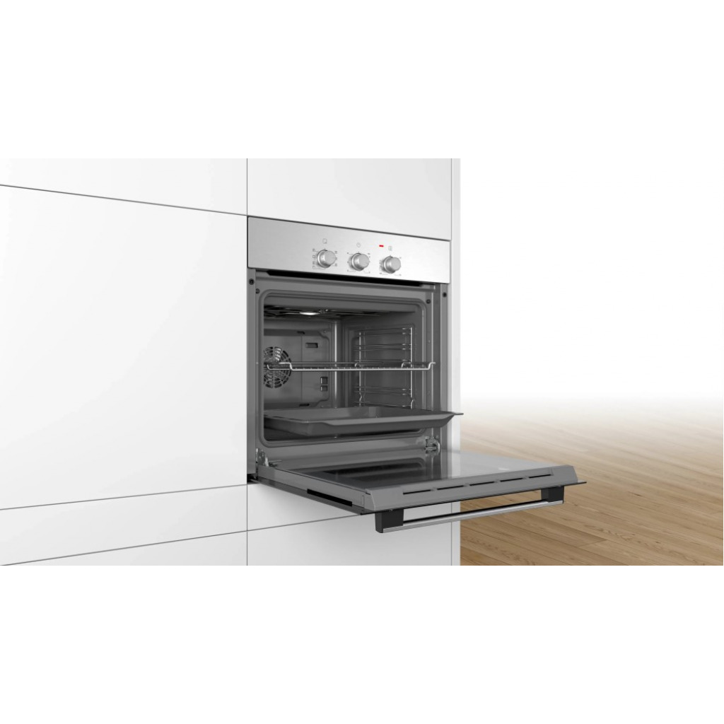 Bosch HBF011BR1M Serie 2 60 cm 66 - Litres Built-in Electric Oven With 3D Hot Air- Stainless Steel