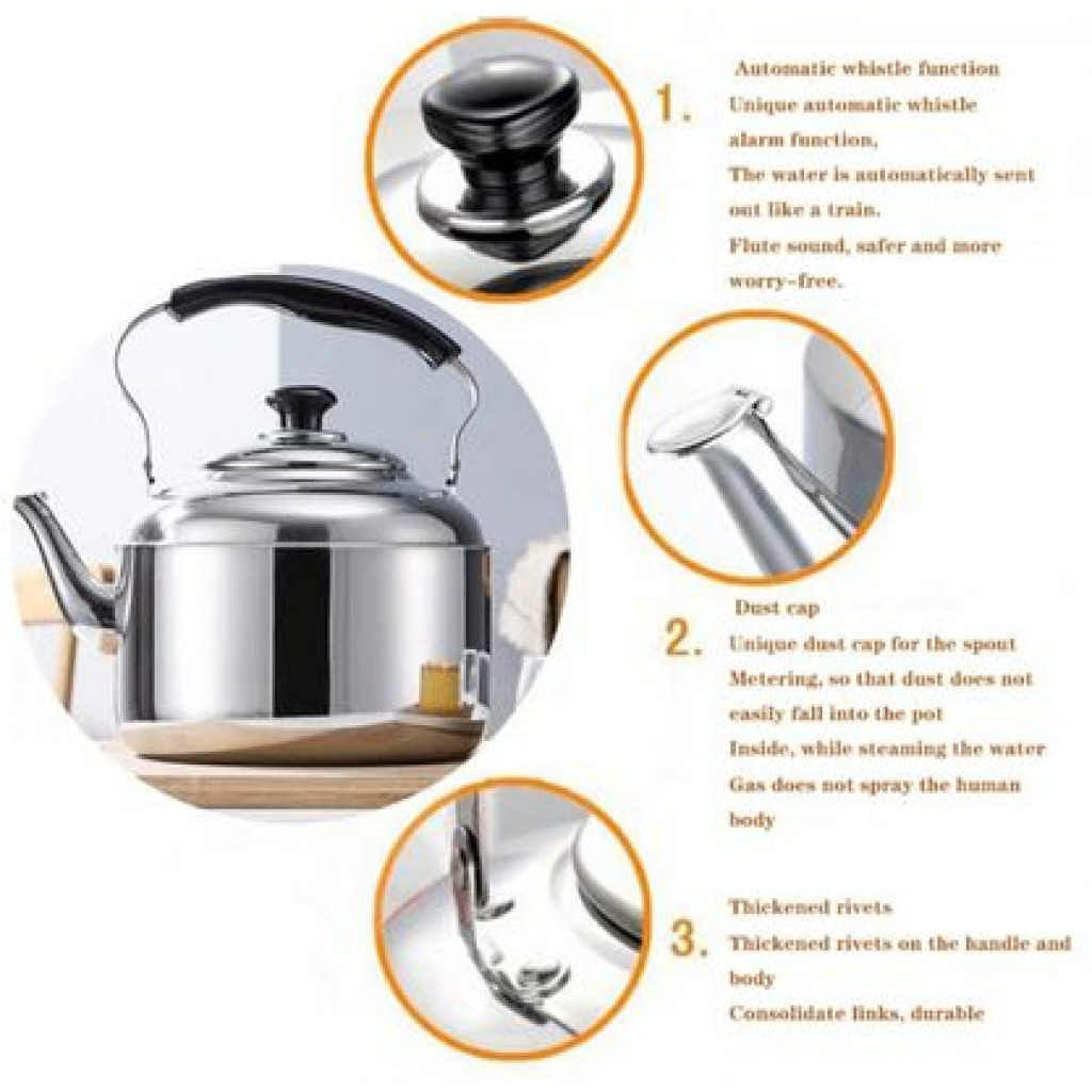 Stainless steel Whistling Kettle - Silver