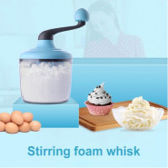 Manual Plastic Egg Beater Hand-Held Egg Mixer Kitchen Baking Tool, Blue