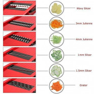 Food Processor Chopper Dicer Multi Blade Mandoline Vegetable Slicer Cutter -Red Graters, Peelers & Slicers TilyExpress