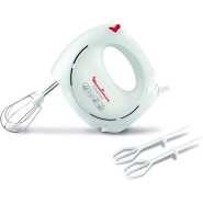 Moulinex EasyMix Hand Mixer, 200 Watts, White, Plastic/Stainless Steel, Hm250127