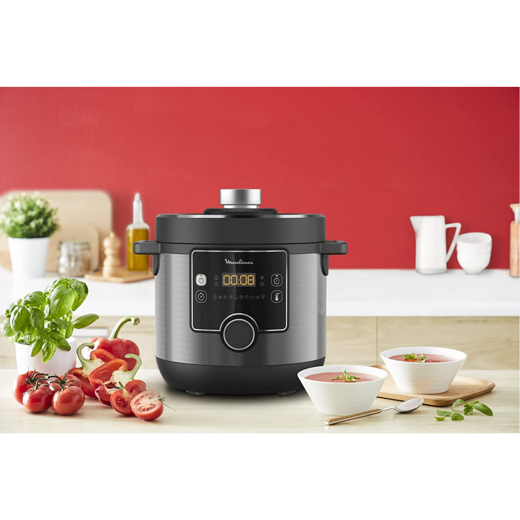 Moulinex Turbo Cuisine Electrical Pressure Cooker/Rice Cooker, 7.5 Litre, 1200 Watts, Black, CE777827 Multicooker