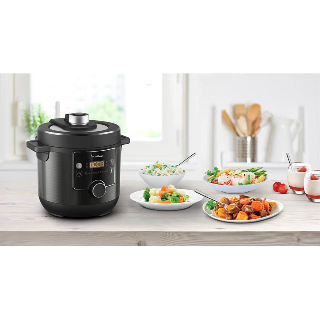 Moulinex Turbo Cuisine Electrical Pressure Cooker/Rice Cooker, 7.5 Litre, 1200 Watts, Black, CE777827 Multicooker