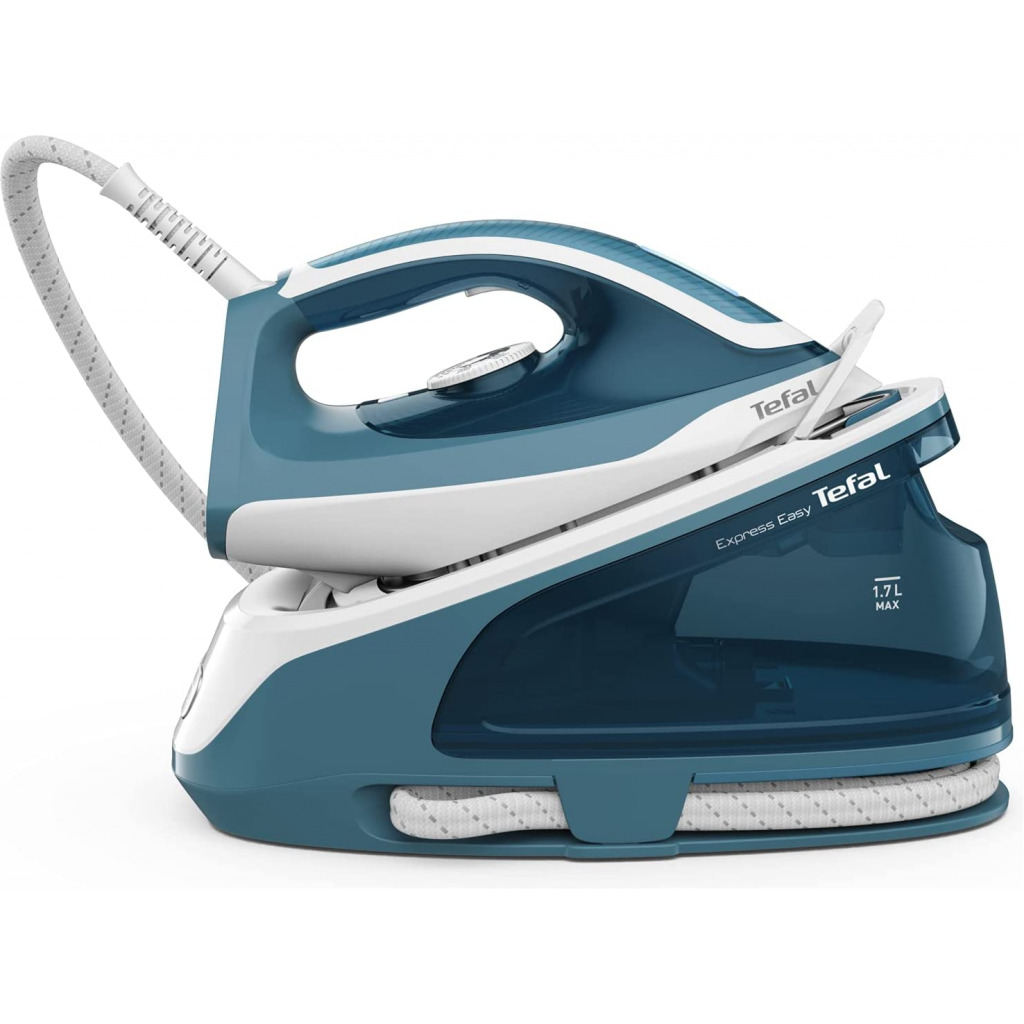 Tefal Express Easy Steam Station, 1.7 Liters, Lock system Steam Generator Iron , Ceramic Xpres Glide, SV6131G0 - Blue/White