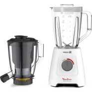 Moulinex Blendforce 2 In 1, Blender With Juicer Jar, 600 Watts, White / Black / Clear, Plastic, Lm42Q127