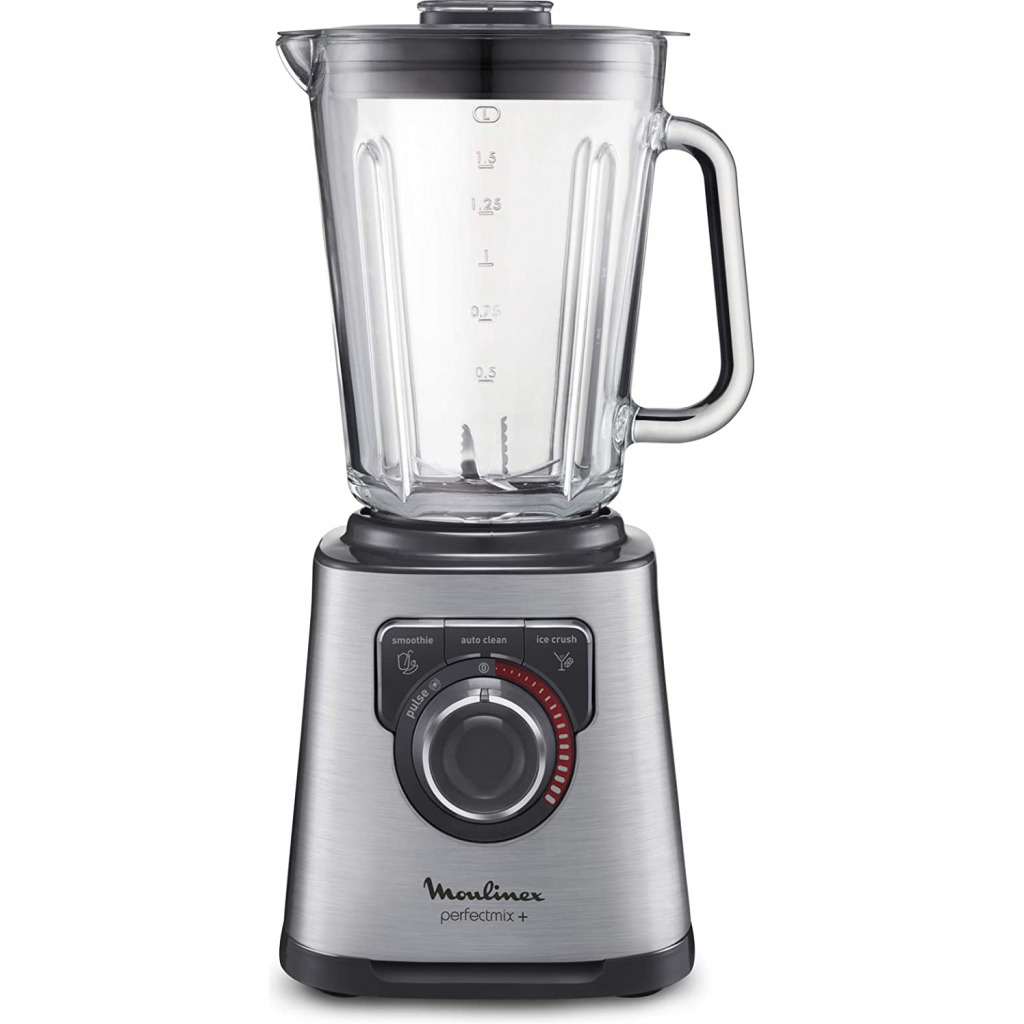 Moulinex Perfect Mix 2 Litre Blender With Grinder And Grater Accessories, 1200 Watts, Black/Silver, Plastic/Glass, Lm815D27