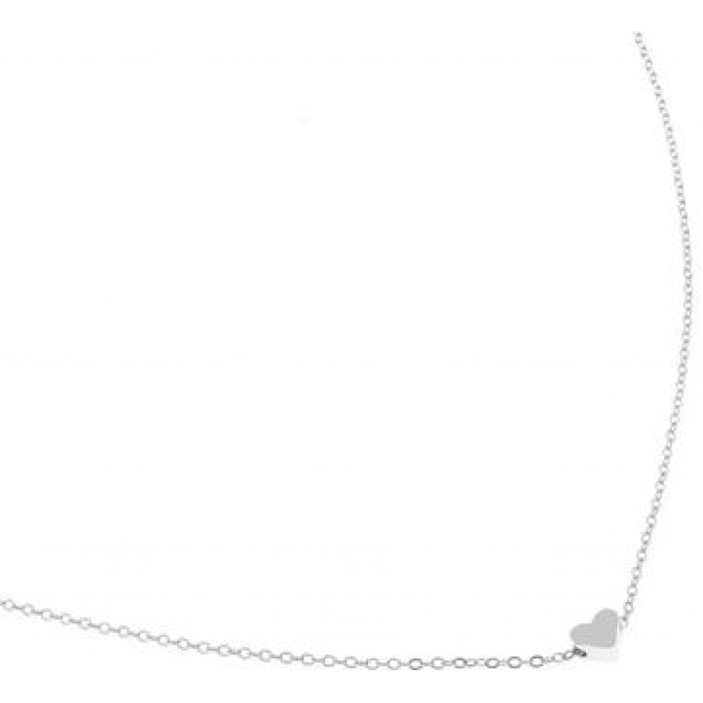 New Heart Design Simple Dainty Zinc Alloy Necklace - Silver