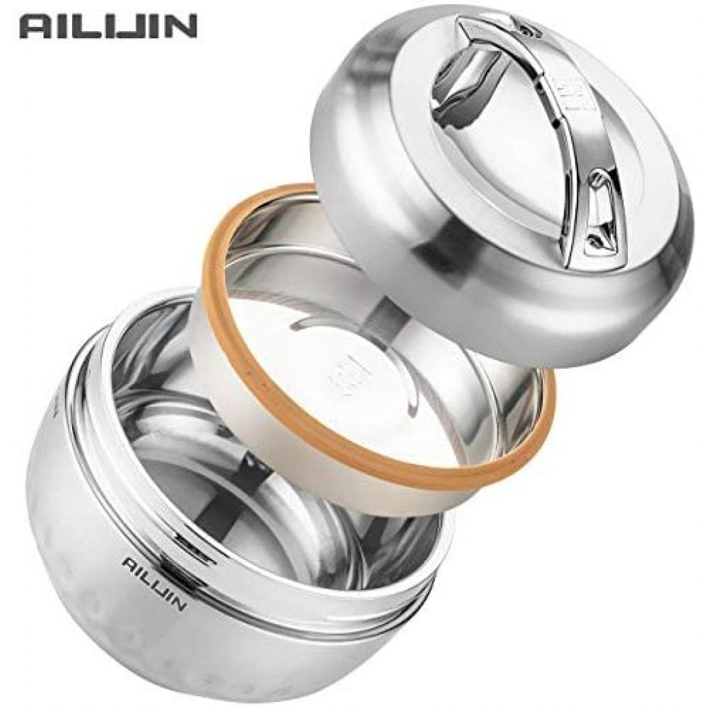 AILIJIN Vacuum Insulated Thermo Food Flask,Lunch Box, Warmer, 1.3 Litre - Silver
