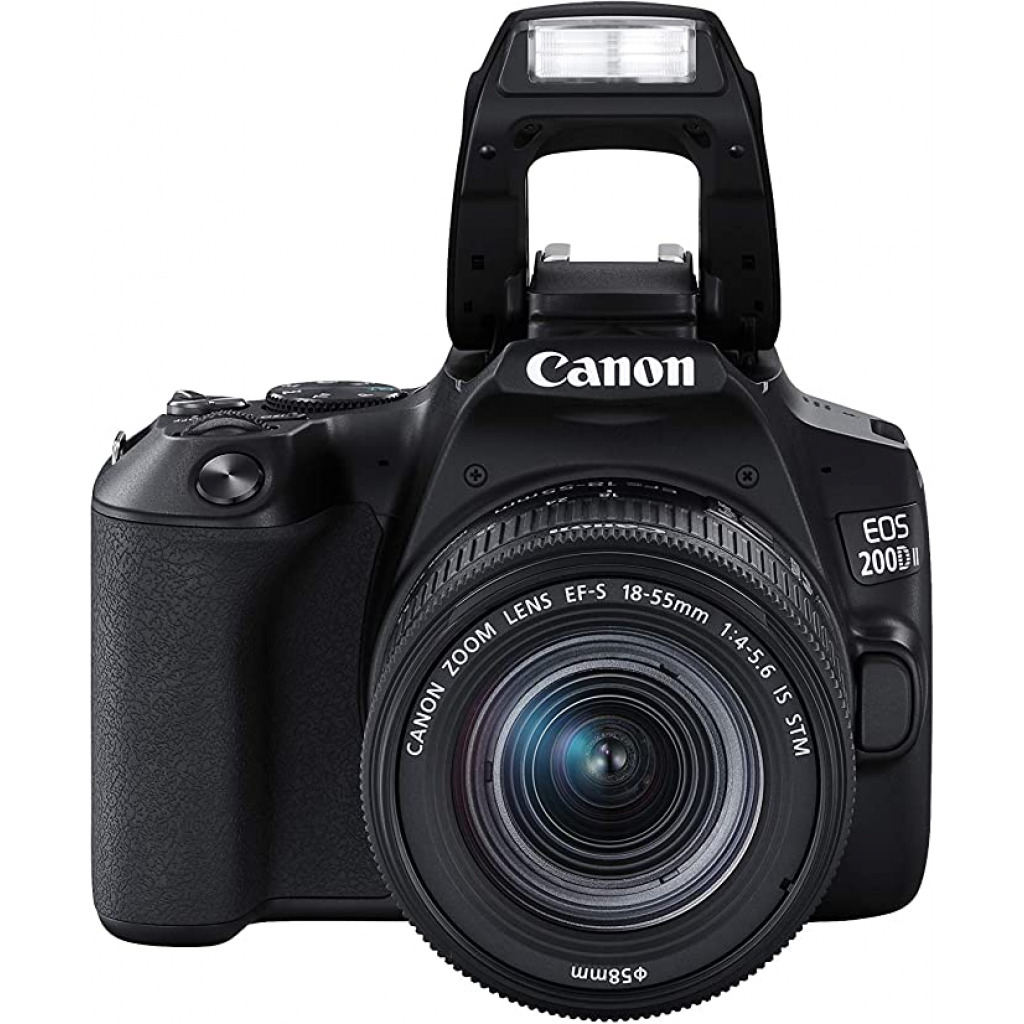 Canon EOS 200D II 24.1MP Digital SLR Camera + EF-S 18-55mm f4 is STM Lens (Black)