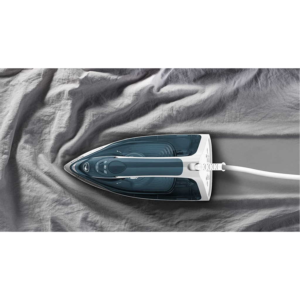 Tefal Express Steam 270ml Steam Iron FV2831M0, 2400 Watts, Blue/White, Cerilium/Plastic