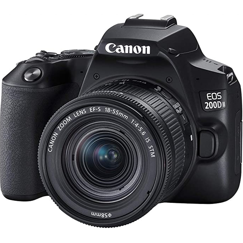 Canon EOS 200D II 24.1MP Digital SLR Camera + EF-S 18-55mm f4 is STM Lens (Black)