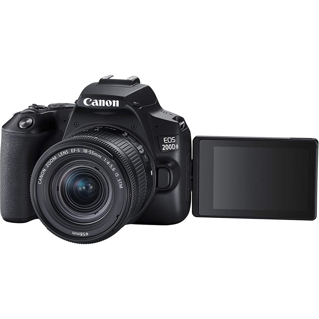 Canon EOS 200D II 24.1MP Digital SLR Camera + EF-S 18-55mm f4 is STM Lens (Black)