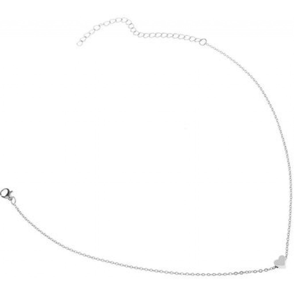 New Heart Design Simple Dainty Zinc Alloy Necklace - Silver