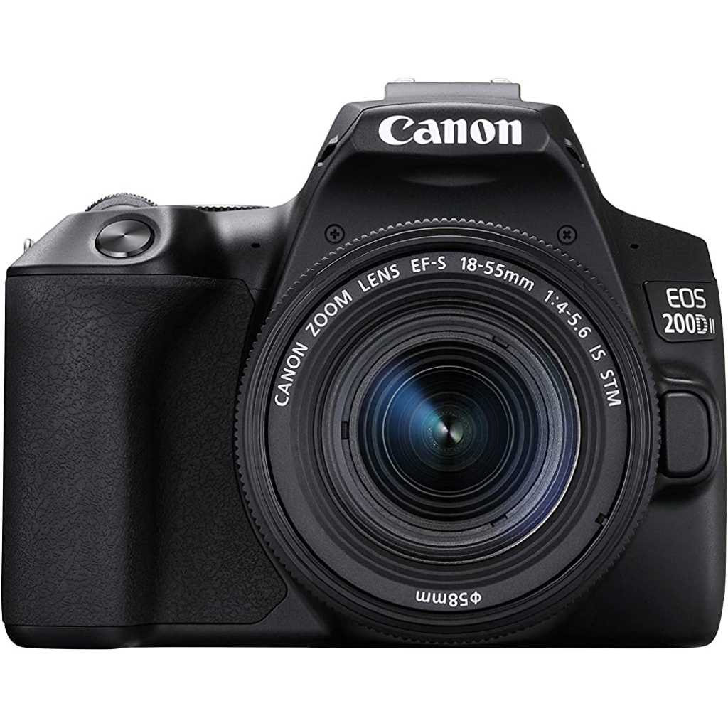 Canon EOS 200D II 24.1MP Digital SLR Camera + EF-S 18-55mm f4 is STM Lens (Black)