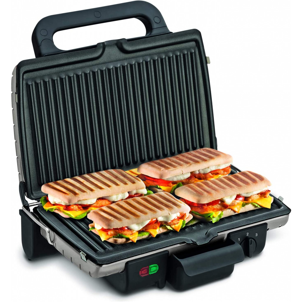 Tefal Grill, Ultra Compact Barbecue / Bbq Grill, Sandwich Maker, 1700 Watts, Silver , GC302B28