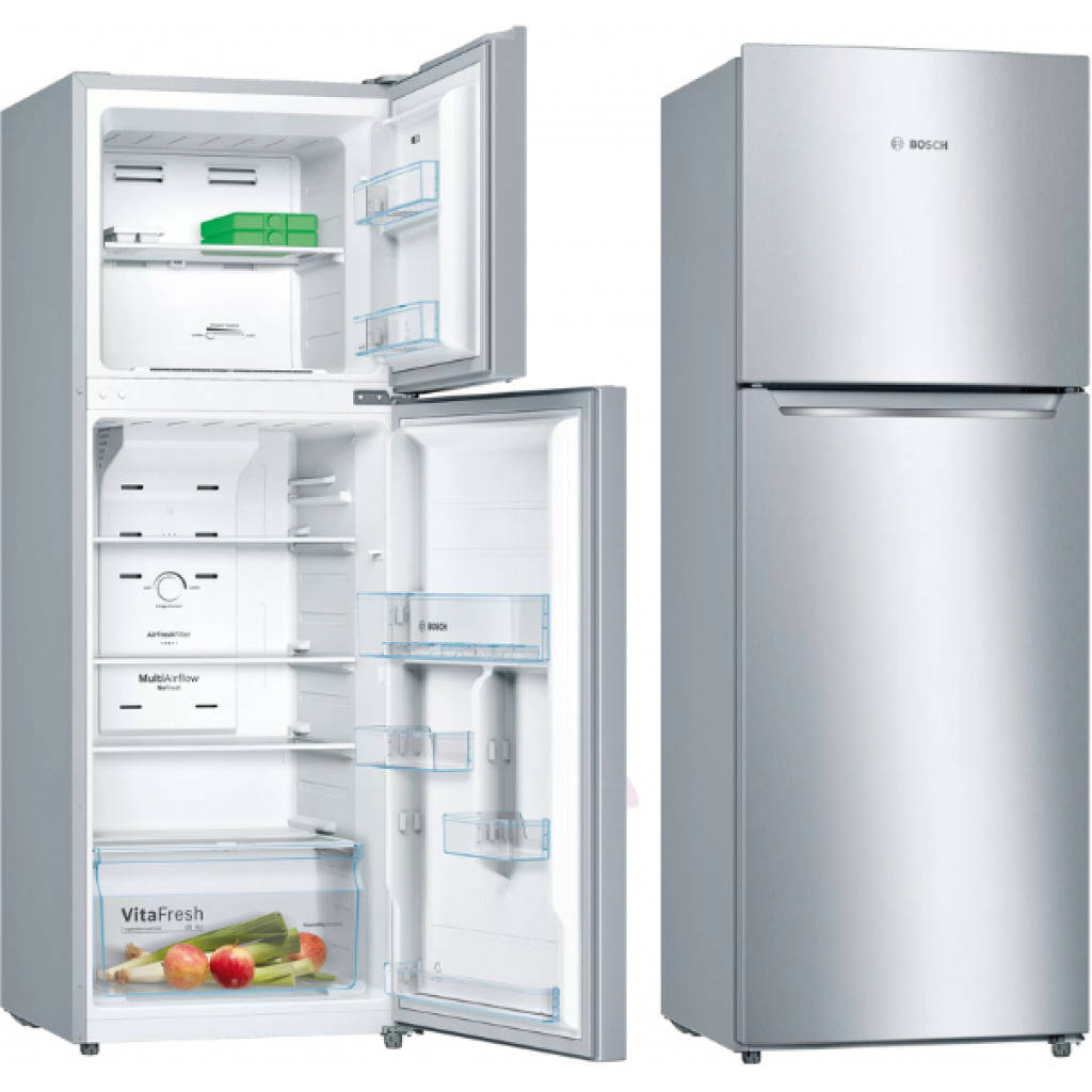 Bosch 250-litre Refrigerator with Top Freezer, Frost-free KDN25NL2N5; Serie | 4 Free-standing fridge-freezer, Inox-look