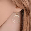 New Women’s Double Dangle Drop Earrings Wedding Jewelry - Silver