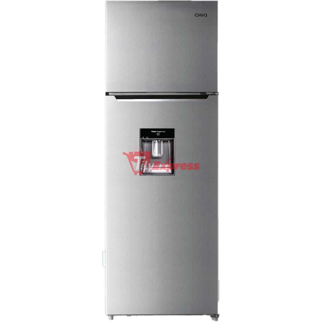 CHiQ 330-Litres Fridge CR330SD; Top Mount Freezer, Double Door Frost Free Refrigerator With Water Dispenser - Silver