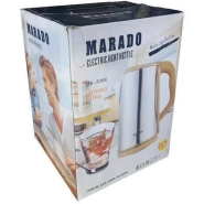 Marado Original Luxury 1500W 3L Large Stainless Electric Heat Kettle Percolator - Silver and Red