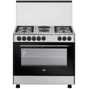 Beko 90x60cm Cooker, 4 Gas + 2 Electric, Inox, GE 12121 DX