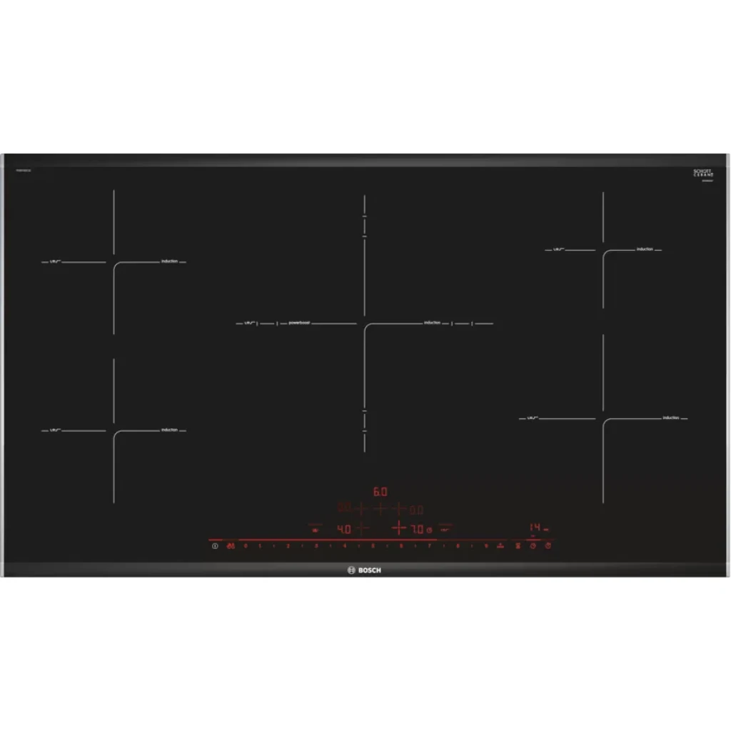 Bosch Electric Induction Hob PIV975DC1E; 90cm, PowerBoost, TouchSelect heat control, 2.2kw – 4.4kw power