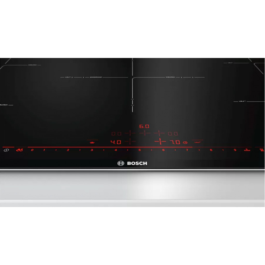 Bosch Electric Induction Hob PIV975DC1E; 90cm, PowerBoost, TouchSelect Heat Control, 2.2kw – 4.4kw Power - Black