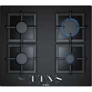 Bosch Serie 6 Gas Hob 60 cm Tempered Glass PPP6A6B20, Black (4 Cooking Areas)