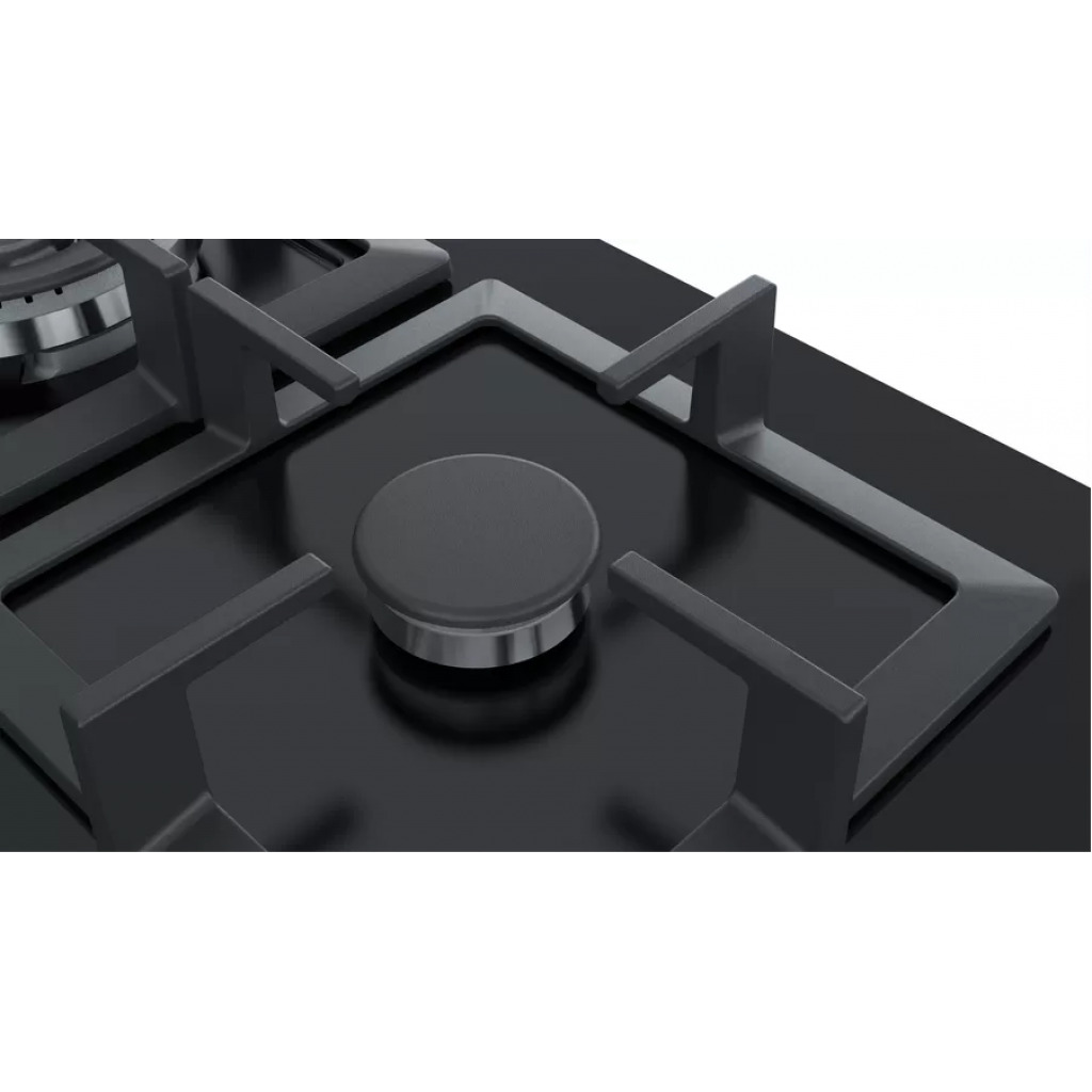 Bosch Serie 6 Gas Hob 60cm Tempered Glass PPP6A6B20, Black (4 Cooking Areas)