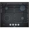 Bosch PRY6A6B70 3 Gas +1 Electric Built In Hob, 60cm, Front Knobs - Black