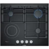 Bosch PRY6A6B70 3 Gas +1 Electric Built In Hob, 60cm, Front Knobs - Black