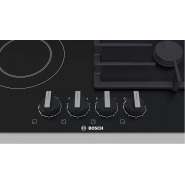 Bosch PRY6A6B70 3 Gas +1 Electric Built In Hob, 60cm, Front Knobs - Black