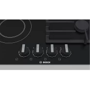 Bosch PRY6A6B70 3 Gas +1 Electric Built In Hob, 60cm, Front Knobs – Black Built-in Hobs TilyExpress