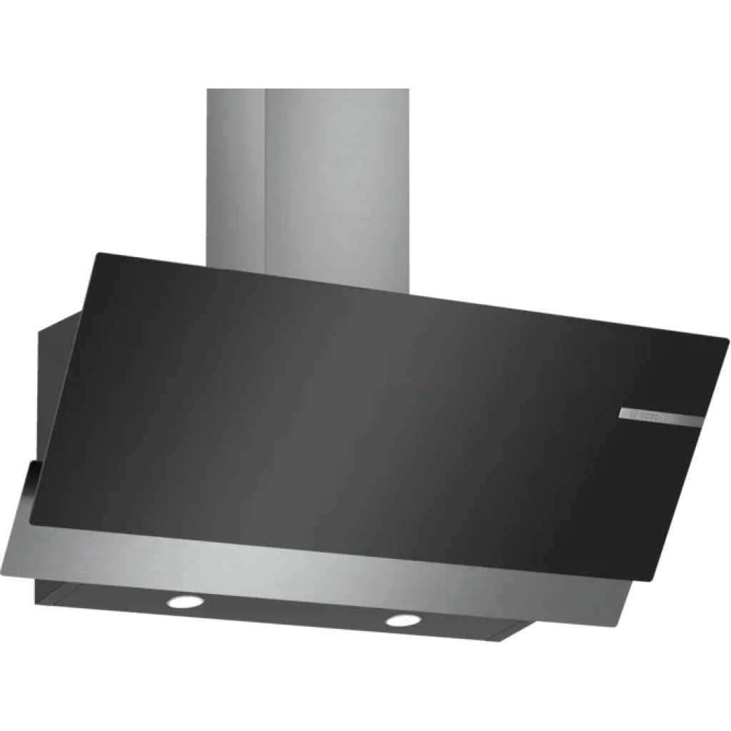 Bosch Series 4 Wall-mounted Cooker Hood 90 cm Clear Glass DWK96AJ60M Black Printed