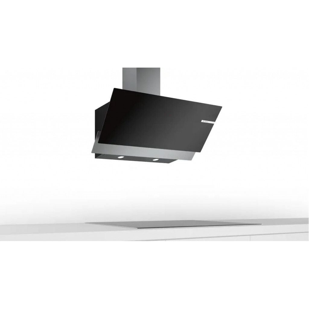 Bosch Series 4 Wall-mounted Cooker Hood 90 cm Clear Glass DWK96AJ60M Black Printed