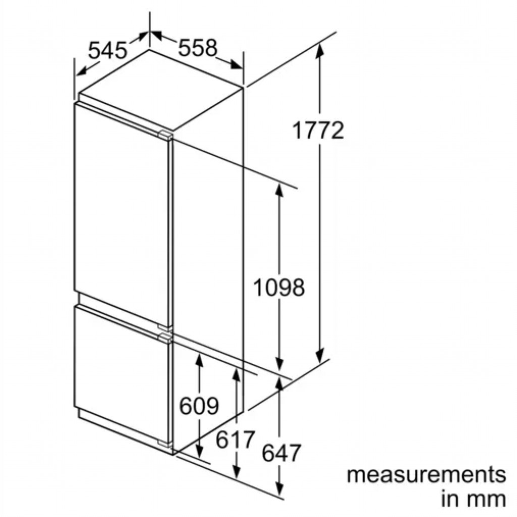 Bosch Integrated Upright Fridge, 177.5 x 56cm, Fixed Hinge | Serie 6 | KIR81AFE0G