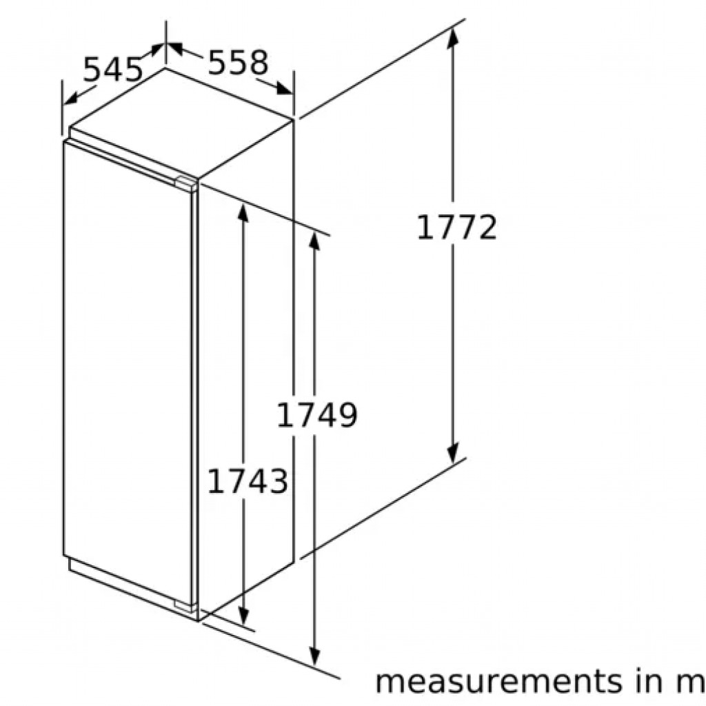 Bosch Tall Integrated Built-in Frost Free Fridge Freezer w/ Fixed Hinge, 177.2 x 55.8cm | GIN81AEF0G