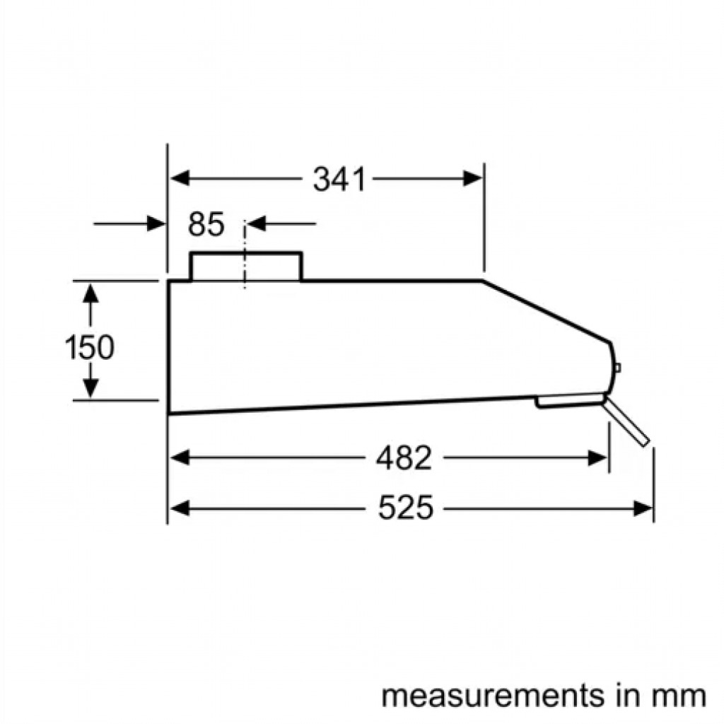 Bosch 60cm Series 4 Under Cabinet Cooker Hood, Kitchen Extractor Fan, DHU665CGB - Stainless Steel