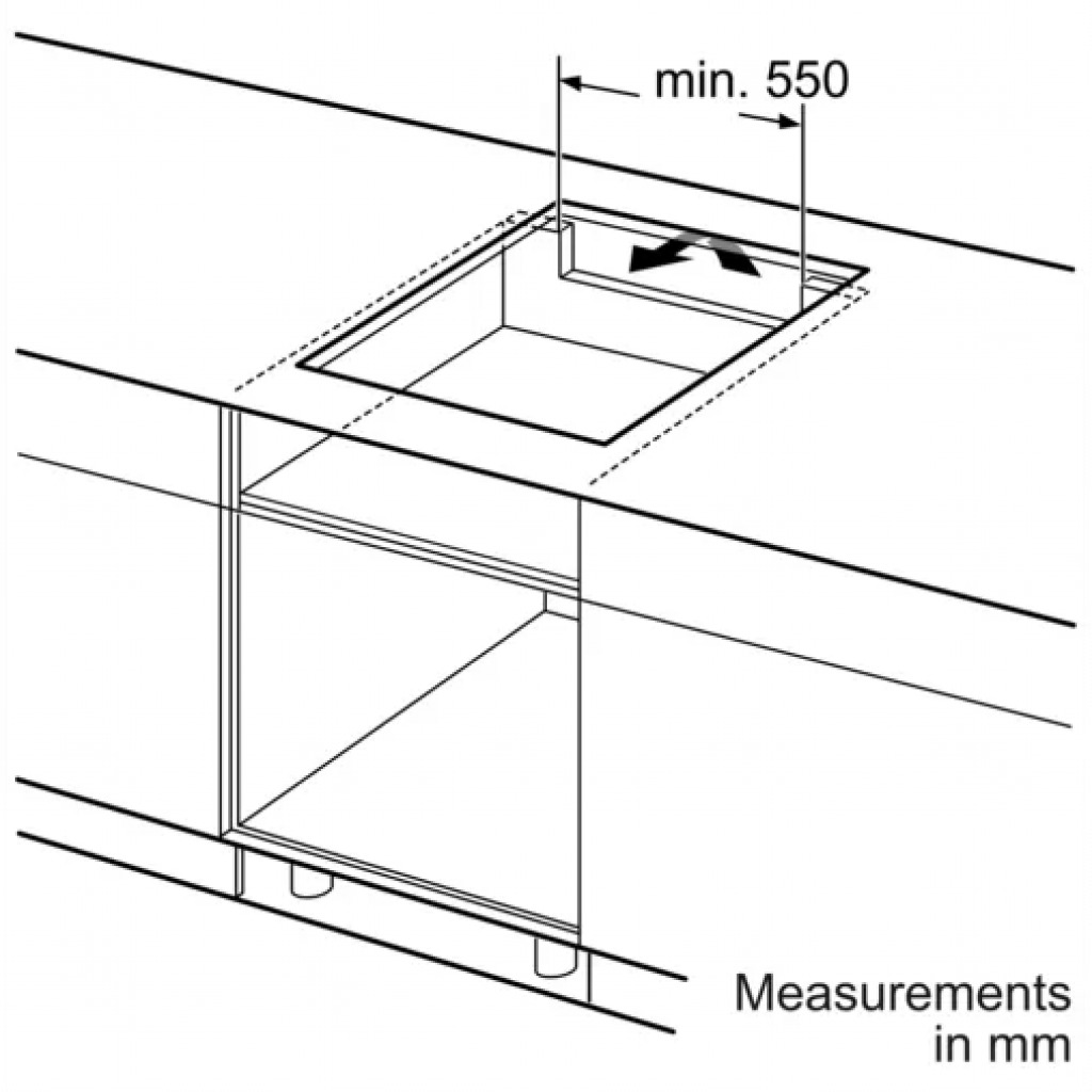 Bosch Serie 4 Frameless Four Zone Induction Hob 60 cm PUE611BF1B - Black