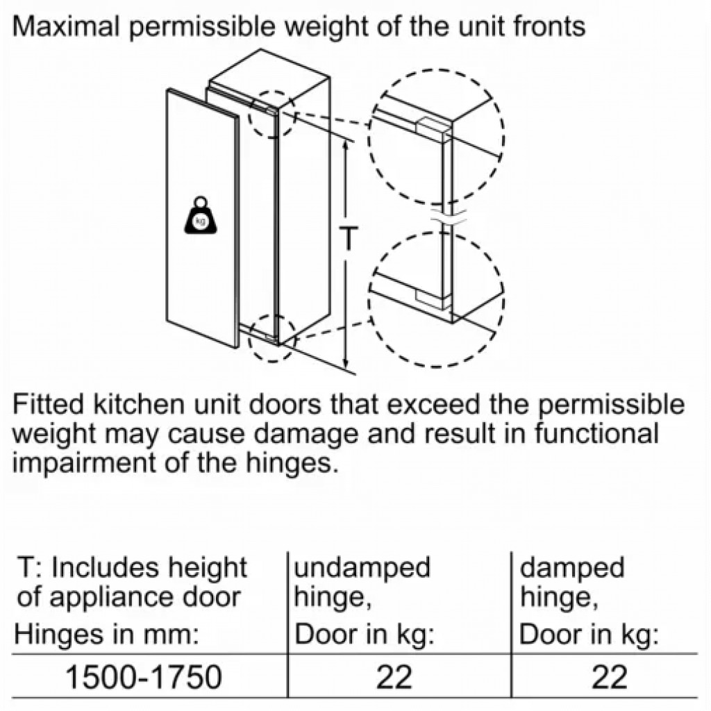 Bosch Tall Integrated Built-in Frost Free Fridge Freezer w/ Fixed Hinge, 177.2 x 55.8cm | GIN81AEF0G