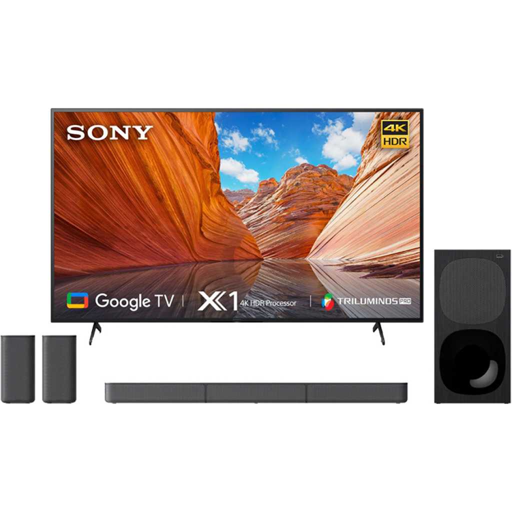 Sony 65-Inch 4K Android Google TV KD65X80 + FREE Sony Sound Bar HTS20R 400W 5.1 Channel - Black